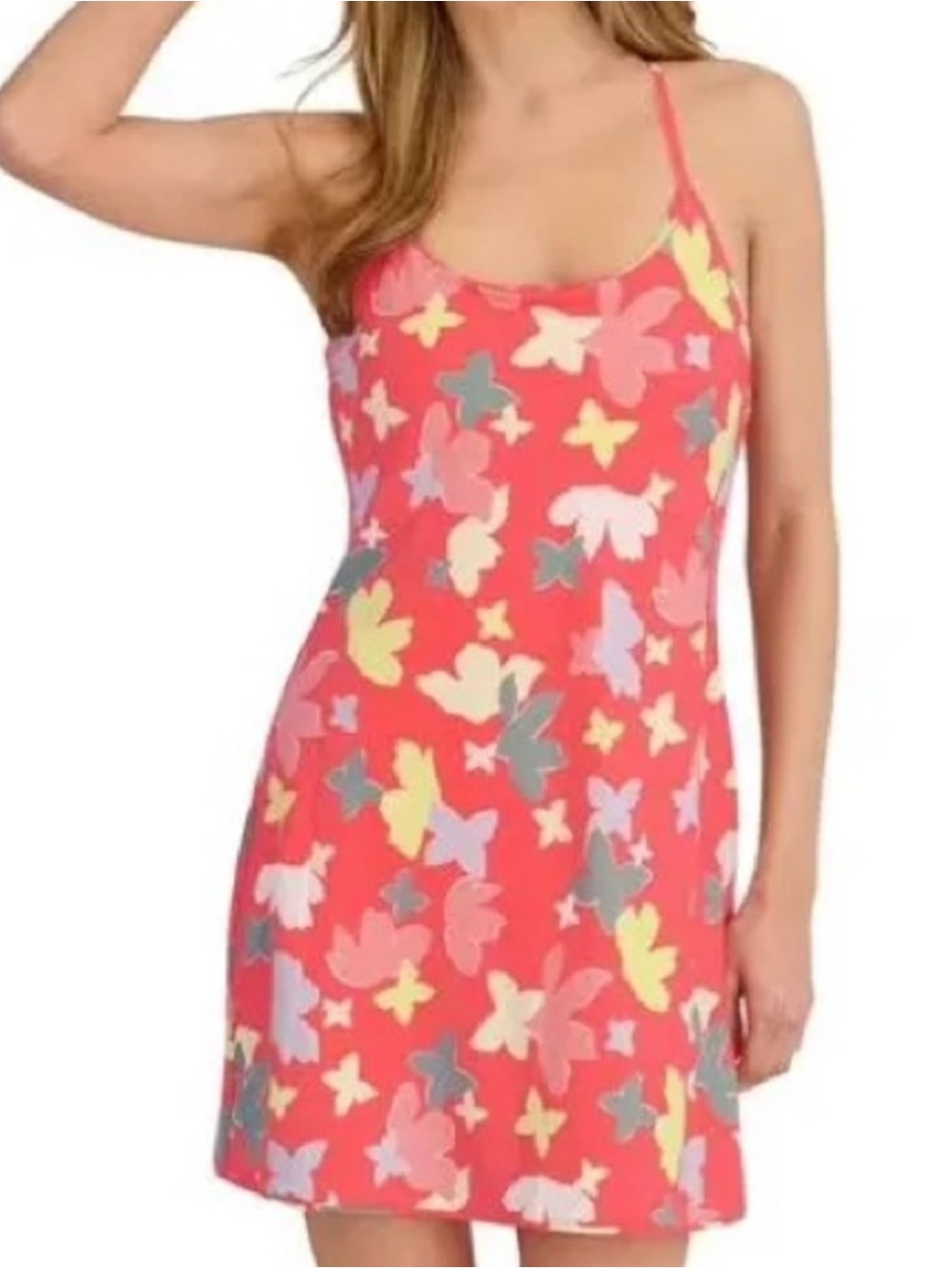 NWT Outdoor Voices Pink “Slice of Life” Butterfly-Print Exercise Dress XS
